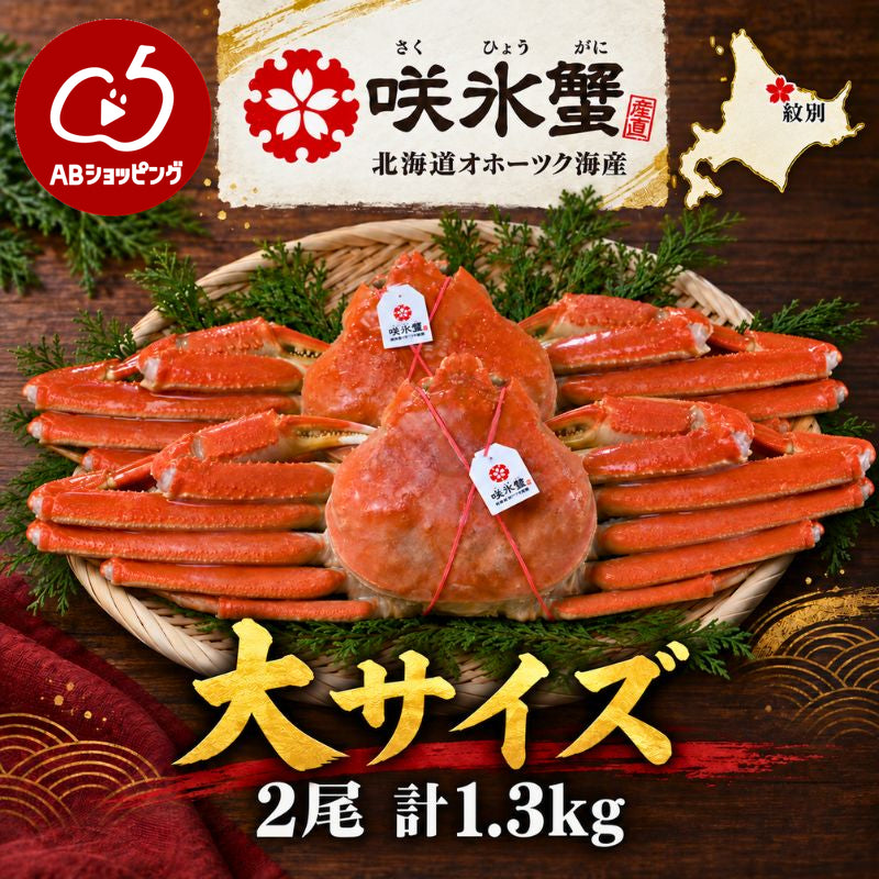 北海道オホーツクのズワイガニ『咲氷蟹』 2尾 計1.3kg